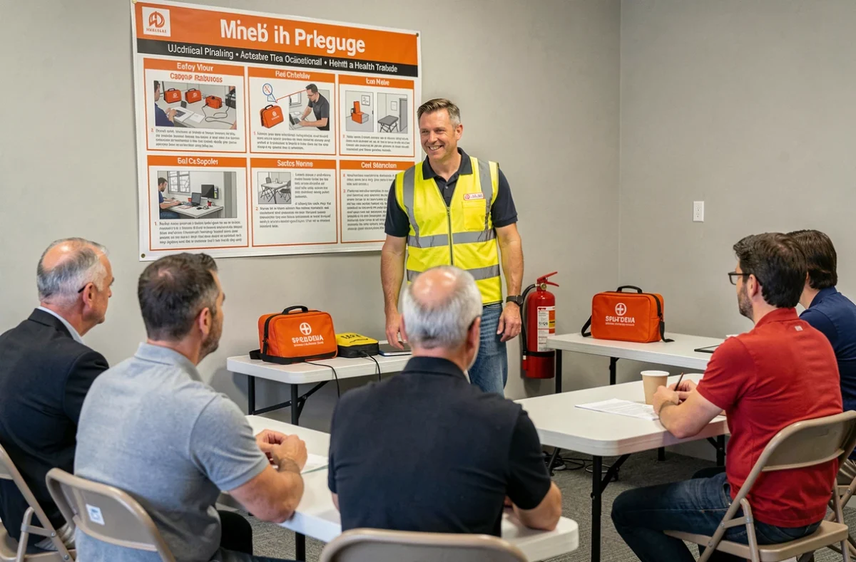 Formateur en santé et sécurité au travail d'AMN Formation animant une session de prévention des risques professionnels