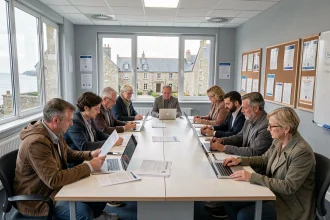 Groupe d'adultes en formation professionnelle dans un centre de formation des Côtes-d'Armor