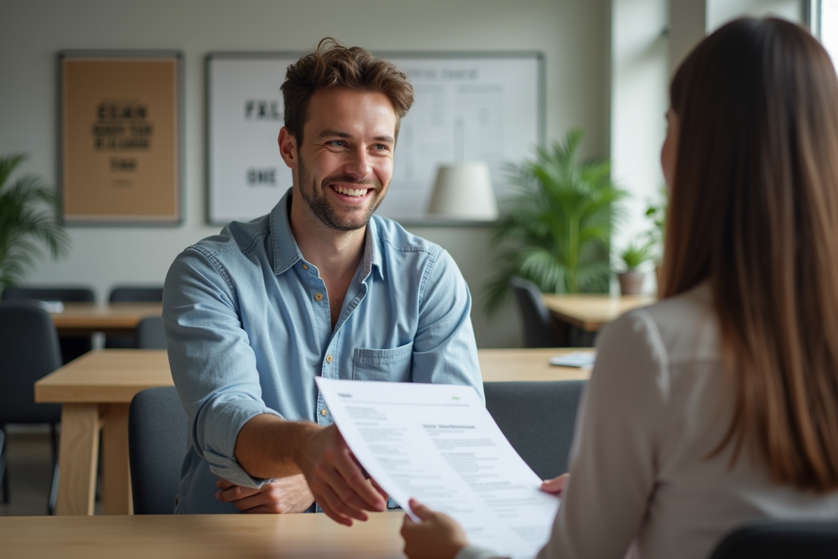 Jeune homme serrant la main d