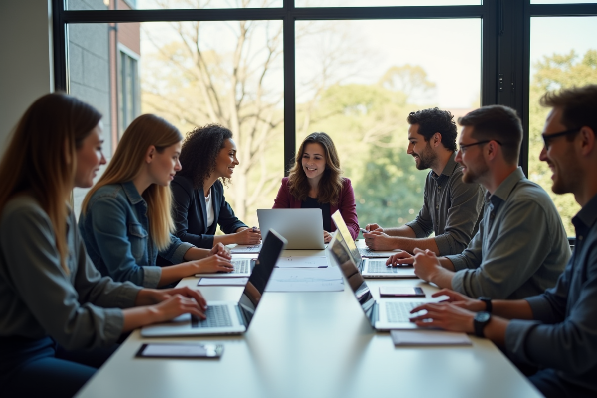 Groupe de professionnels collaborant autour d'une table