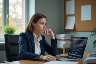 Enseignante frustrée face à un message d'erreur sur la messagerie académique de Strasbourg