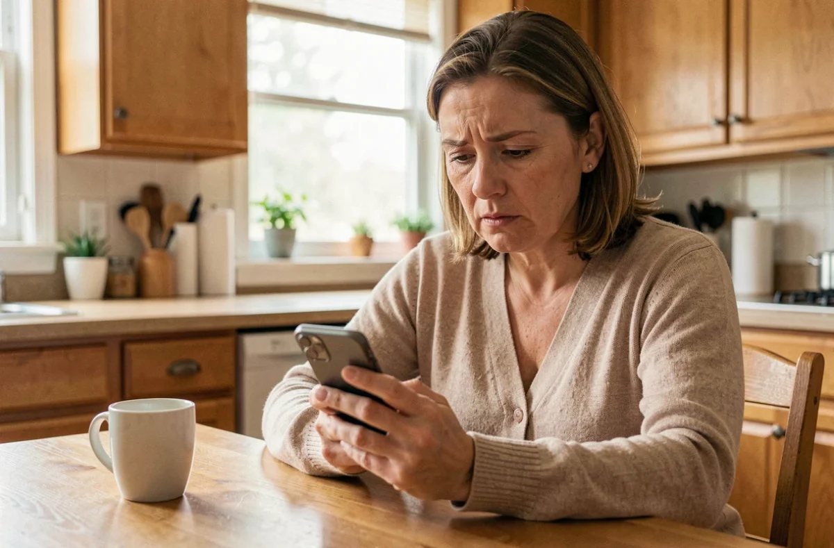 Parent recevant une notification de l'application SCOLAWEB sur son smartphone concernant un retard ou une sanction de son enfant